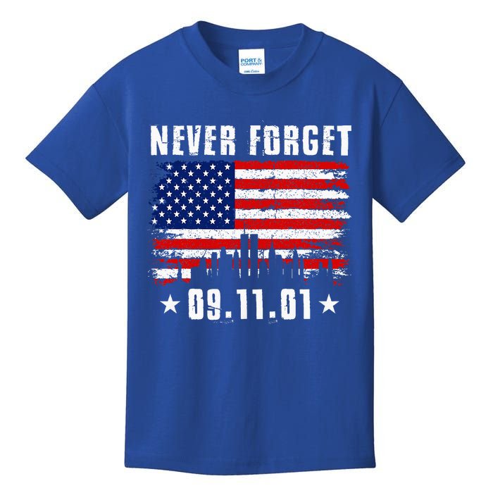 Never Forget September 11 2001 Memorial Day Kids T-Shirt