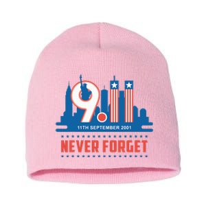 Never Forget September 11 2001 Memorial Day American Flag Short Acrylic Beanie