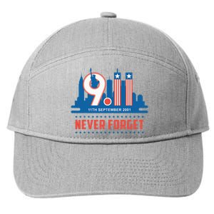 Never Forget September 11 2001 Memorial Day American Flag 7-Panel Snapback Hat