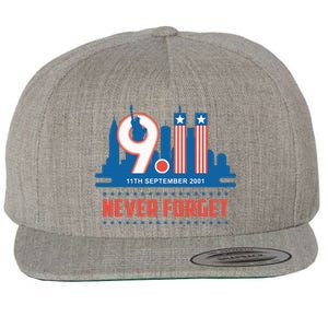 Never Forget September 11 2001 Memorial Day American Flag Wool Snapback Cap