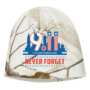 Never Forget September 11 2001 Memorial Day American Flag Kati - Camo Knit Beanie