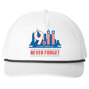 Never Forget September 11 2001 Memorial Day American Flag Snapback Five-Panel Rope Hat