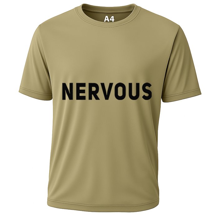 NERVOUS Funny Safety Dog Style Anxiety Tee Cooling Performance Crew T-Shirt