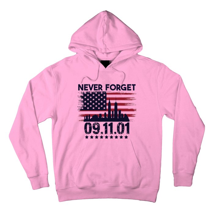 Never Forget September 11 2001 American Flag Hoodie