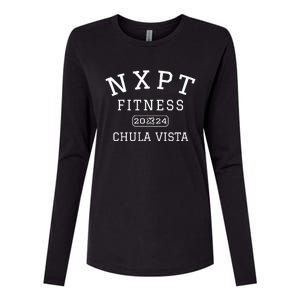 Nxpt Fitness Studio 2024 Retro College Style Chula Vista Ca Womens Cotton Relaxed Long Sleeve T-Shirt