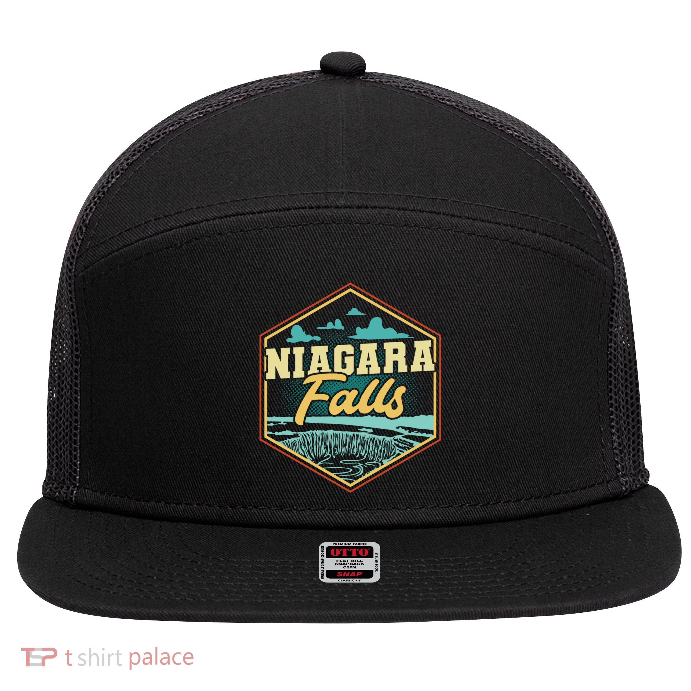 Niagara Falls Souvenir Cool Gift Matching Last Minute Gift 7 Panel Mesh Trucker Snapback Hat