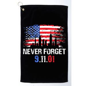 Never Forget September 11 2001 Memorial Day American Flag Platinum Collection Golf Towel