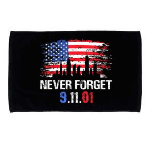 Never Forget September 11 2001 Memorial Day American Flag Microfiber Hand Towel