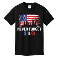 Never Forget September 11 2001 Memorial Day American Flag Kids T-Shirt