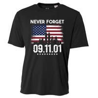 Never Forget September 11 2001 Memorial Day American Flag Cooling Performance Crew T-Shirt