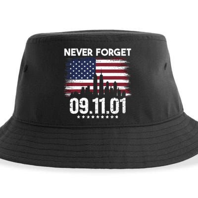 Never Forget September 11 2001 Memorial Day American Flag Sustainable Bucket Hat