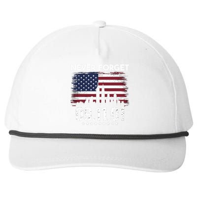 Never Forget September 11 2001 Memorial Day American Flag Snapback Five-Panel Rope Hat