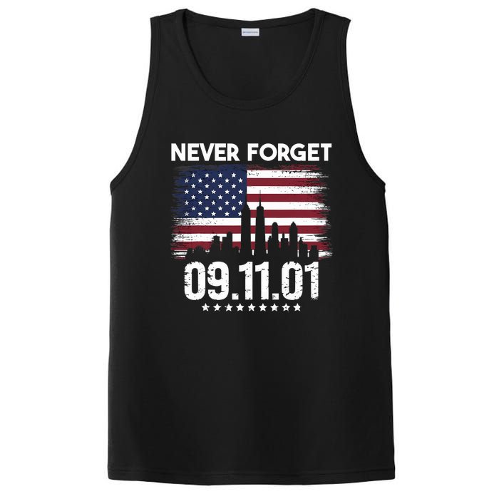 Never Forget September 11 2001 Memorial Day American Flag PosiCharge Competitor Tank