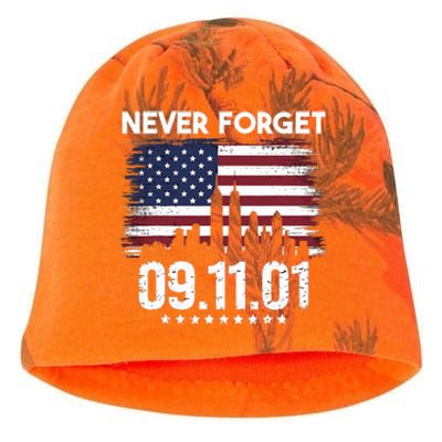 Never Forget September 11 2001 Memorial Day American Flag Kati - Camo Knit Beanie