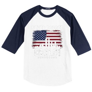 Never Forget September 11 2001 Memorial Day American Flag Baseball Sleeve Shirt