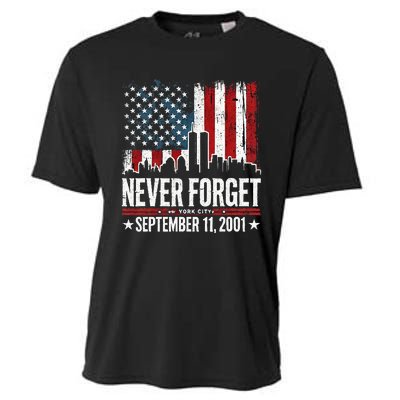 Never Forget September 11 2001 Memorial Day Cooling Performance Crew T-Shirt