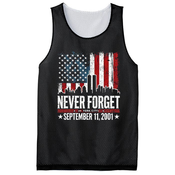 Never Forget September 11 2001 Memorial Day Mesh Reversible Basketball Jersey Tank