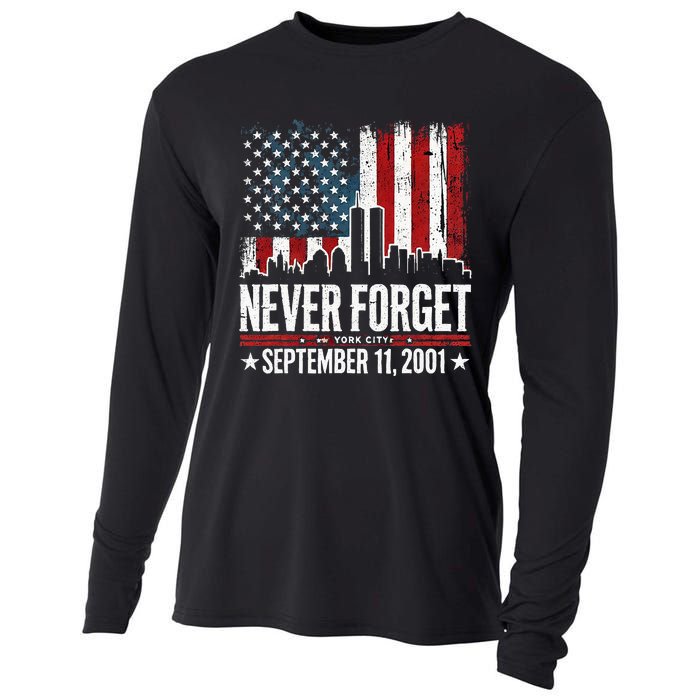 Never Forget September 11 2001 Memorial Day Cooling Performance Long Sleeve Crew