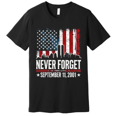 Never Forget September 11 2001 Memorial Day Premium T-Shirt