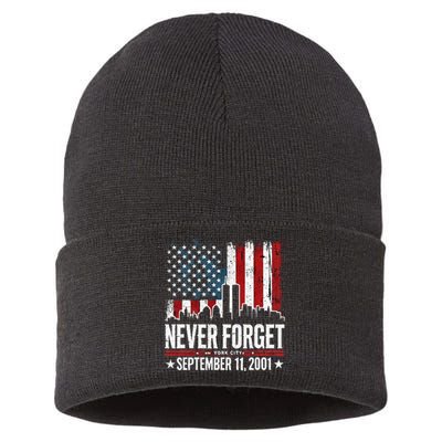 Never Forget September 11 2001 Memorial Day Sustainable Knit Beanie