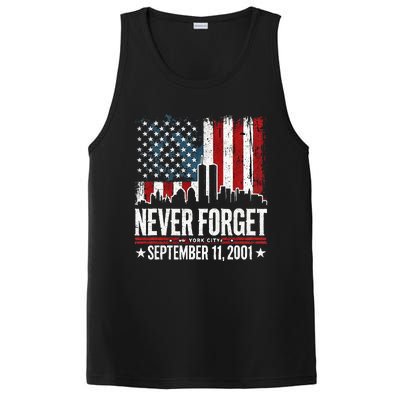 Never Forget September 11 2001 Memorial Day PosiCharge Competitor Tank