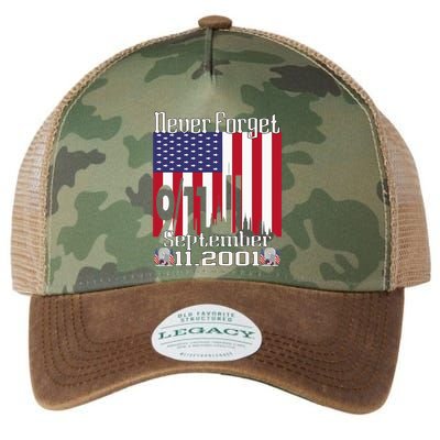 Never Forget September 11 2001 American Flag Legacy Tie Dye Trucker Hat