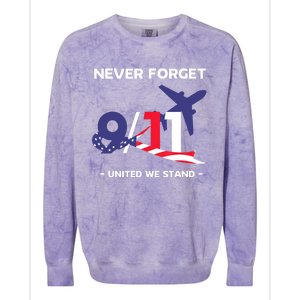 Never Forget September 11 2001 Memorial Day American Flag Colorblast Crewneck Sweatshirt