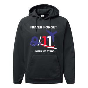 Never Forget September 11 2001 Memorial Day American Flag Performance Fleece Hoodie