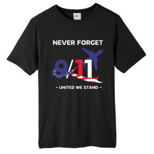 Never Forget September 11 2001 Memorial Day American Flag Tall Fusion ChromaSoft Performance T-Shirt