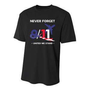 Never Forget September 11 2001 Memorial Day American Flag Youth Performance Sprint T-Shirt