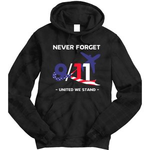 Never Forget September 11 2001 Memorial Day American Flag Tie Dye Hoodie