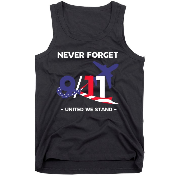 Never Forget September 11 2001 Memorial Day American Flag Tank Top