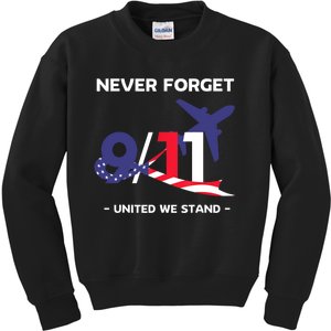 Never Forget September 11 2001 Memorial Day American Flag Kids Sweatshirt