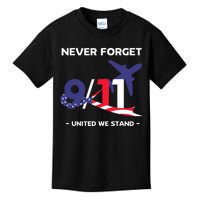 Never Forget September 11 2001 Memorial Day American Flag Kids T-Shirt