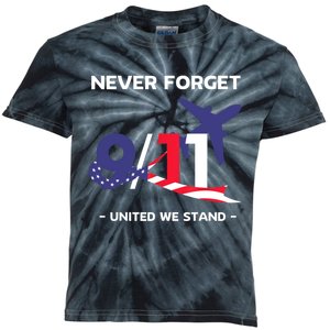 Never Forget September 11 2001 Memorial Day American Flag Kids Tie-Dye T-Shirt