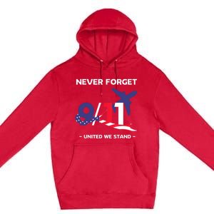 Never Forget September 11 2001 Memorial Day American Flag Premium Pullover Hoodie