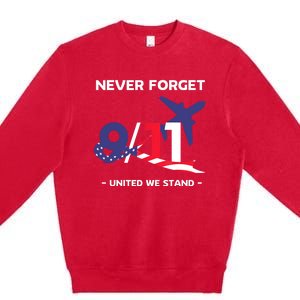 Never Forget September 11 2001 Memorial Day American Flag Premium Crewneck Sweatshirt