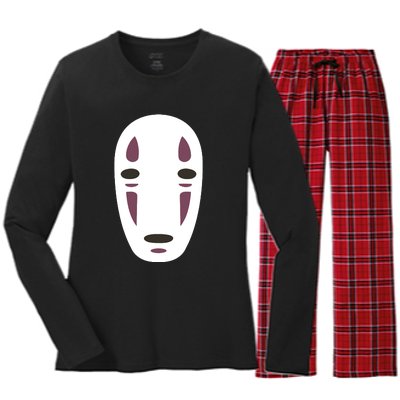 No Face Spirited Away Women's Long Sleeve Flannel Pajama Set 