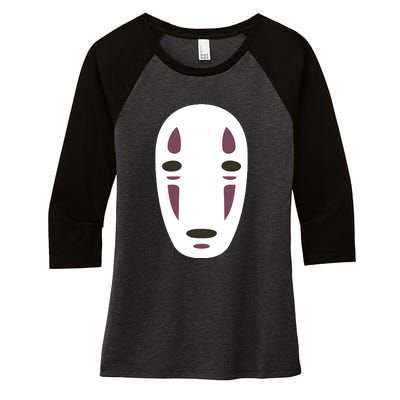 No Face Spirited Away Women's Tri-Blend 3/4-Sleeve Raglan Shirt