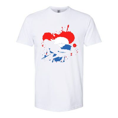 Netherlands Flag Skier Dutch Alpine Skiing Softstyle® CVC T-Shirt