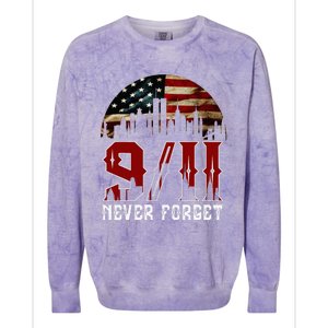 Never Forget September 11 2001 Memorial Day Colorblast Crewneck Sweatshirt