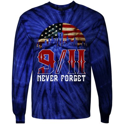 Never Forget September 11 2001 Memorial Day Tie-Dye Long Sleeve Shirt