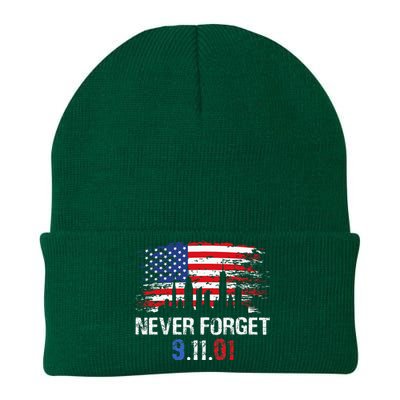 Never Forget September 11 2001 Memorial Day American Flag Knit Cap Winter Beanie