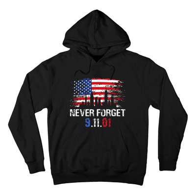 Never Forget September 11 2001 Memorial Day American Flag Hoodie