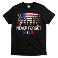 Never Forget September 11 2001 Memorial Day American Flag T-Shirt