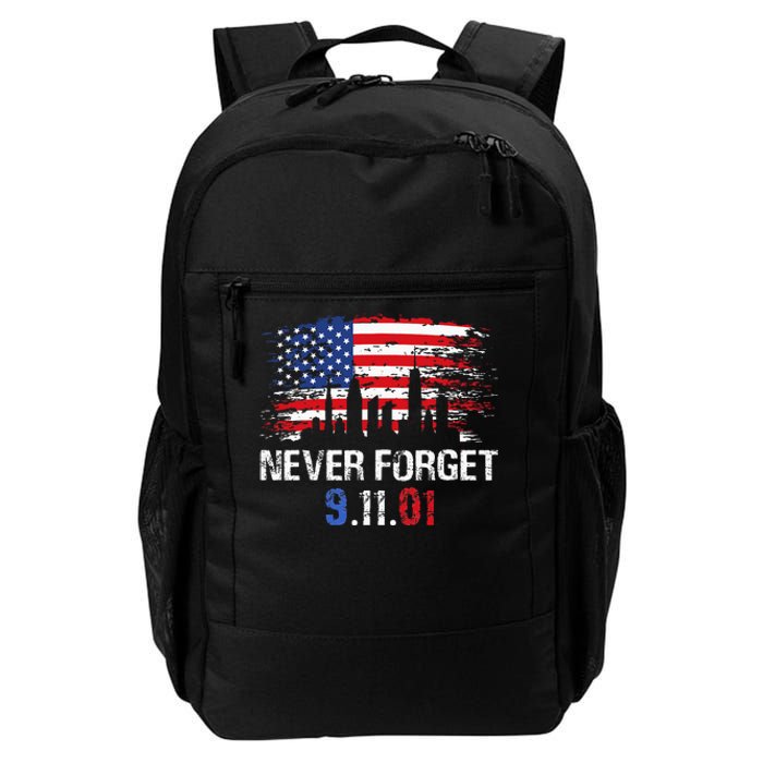 Never Forget September 11 2001 Memorial Day American Flag Daily Commute Backpack