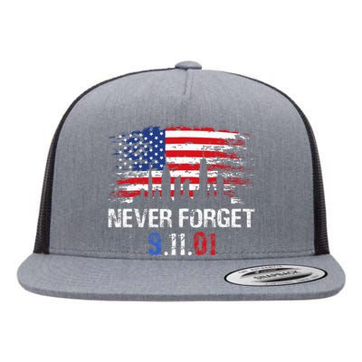 Never Forget September 11 2001 Memorial Day American Flag Flat Bill Trucker Hat