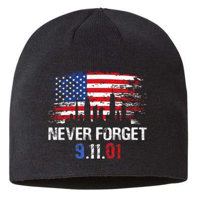 Never Forget September 11 2001 Memorial Day American Flag Sustainable Beanie