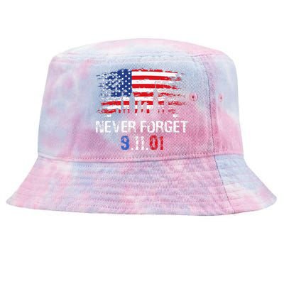 Never Forget September 11 2001 Memorial Day American Flag Tie-Dyed Bucket Hat