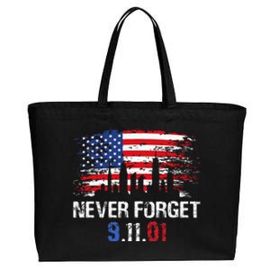 Never Forget September 11 2001 Memorial Day American Flag Cotton Canvas Jumbo Tote